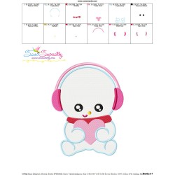 Free Valentine Baby Snowman Embroidery Design Pattern-3