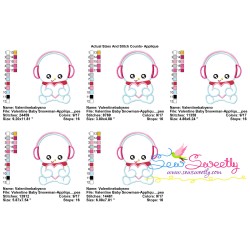Valentine Baby Snowman Applique Design Pattern-2