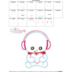 Valentine Baby Snowman Applique Design Pattern-3