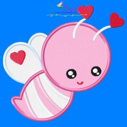 Valentine Bee Applique Design Pattern-1