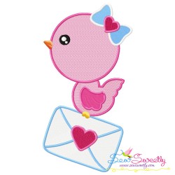 Valentine Bird Letter Embroidery Design Pattern-1