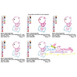 Valentine Bird Letter Applique Design Pattern-2