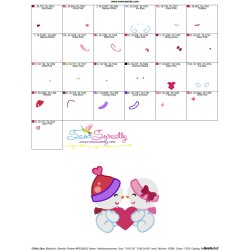 Valentine Snowman Babies Embroidery Design Pattern-3