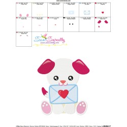Valentine Puppy Embroidery Design Pattern-3