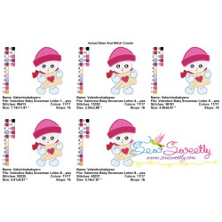 Valentine Baby Snowman-1 Embroidery Design Pattern-2