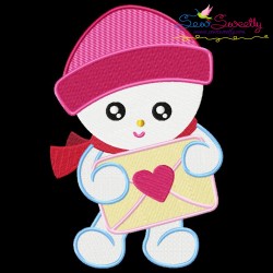 Valentine Baby Snowman-1 Embroidery Design Pattern-1