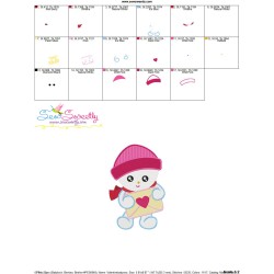 Valentine Baby Snowman-1 Embroidery Design Pattern-3