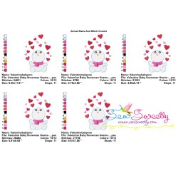 Valentine Baby Snowman Hearts Embroidery Design Pattern-2