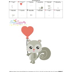 Valentine Baby Squirrel Heart Embroidery Design Pattern-3