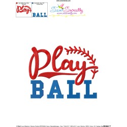 Play Ball Lettering Embroidery Design Pattern-3