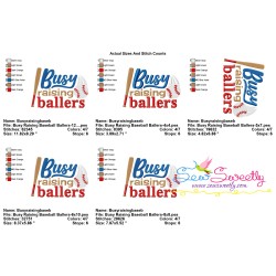 Busy Raising Baseball Ballers Lettering Embroidery Design Pattern-2
