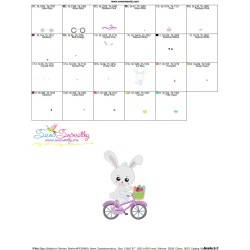 Easter Bunny Bicycle Embroidery Design Pattern-3
