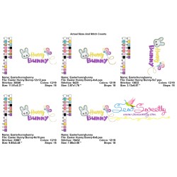 Easter Hunny Bunny Lettering Embroidery Design Pattern-2
