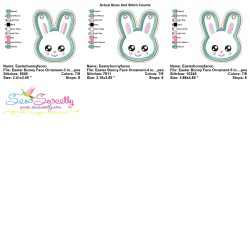 Easter Bunny Face Ornament ITH Embroidery Design Pattern-2