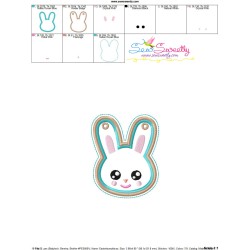 Easter Bunny Face Ornament ITH Embroidery Design Pattern-3