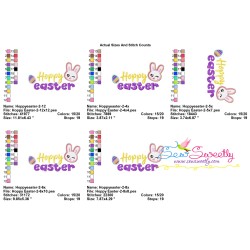 Hoppy Easter-2 Bunny Lettering Embroidery Design Pattern-2