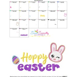 Hoppy Easter-2 Bunny Lettering Embroidery Design Pattern-3