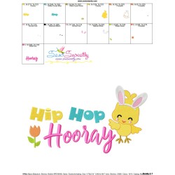 Easter Chick Hip Hop Hooray Lettering Embroidery Design Pattern-3