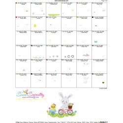 Easter Friends Bicycle Embroidery Design Pattern-2