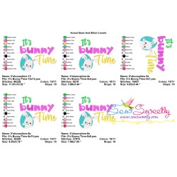 It's Bunny Time Lettering Embroidery Design Pattern-2