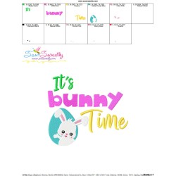 It's Bunny Time Lettering Embroidery Design Pattern-3