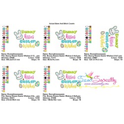 Bunny Kisses Easter Wishes-2 Easter Lettering Embroidery Design Pattern-2
