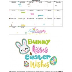 Bunny Kisses Easter Wishes-2 Easter Lettering Embroidery Design Pattern-3