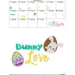 Bunny Love-2 Easter Lettering Embroidery Design Pattern-3