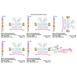 Gone Hunting Easter Lettering Embroidery Design Pattern-2