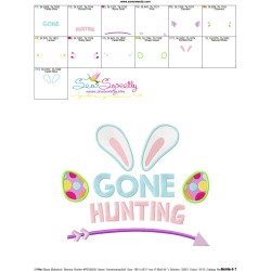 Gone Hunting Easter Lettering Embroidery Design Pattern-3