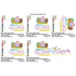 Have An Egg-cellent Easter Lettering Embroidery Design Pattern-2