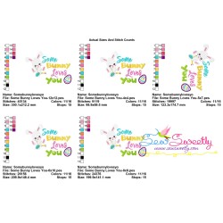 Some Bunny Loves You Lettering Embroidery Design Pattern-2