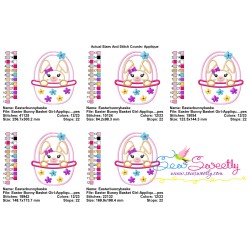 Easter Bunny Girl Basket Applique Design Pattern-2