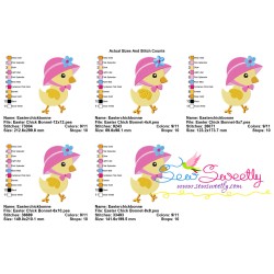 Easter Chick Bonnet Embroidery Design Pattern-2