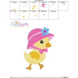 Easter Chick Bonnet Embroidery Design Pattern-3