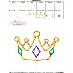 Golden Crown Applique Design Pattern-3