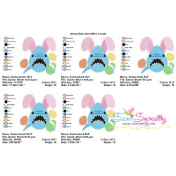 Easter Shark Embroidery Design Pattern-2