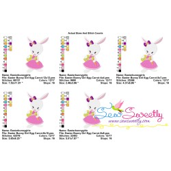 Easter Bunny Girl Egg Carrot Embroidery Design Pattern-2