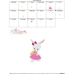 Easter Bunny Girl Egg Carrot Embroidery Design Pattern-3