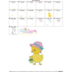 Easter Eggs Chick Basket-3 Embroidery Design Pattern-3