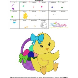 Easter Chick Eggs Basket-2 Embroidery Design Pattern-3