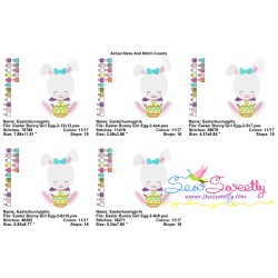 Easter Bunny Girl Egg-2 Embroidery Design Pattern-2