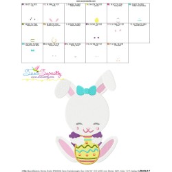 Easter Bunny Girl Egg-2 Embroidery Design Pattern-3