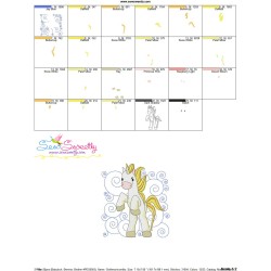 Golden Unicorn Block-10 Embroidery Design Pattern-3