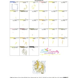 Golden Unicorn Block-7 Embroidery Design Pattern-3