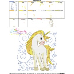 Golden Unicorn Block-6 Embroidery Design Pattern-3