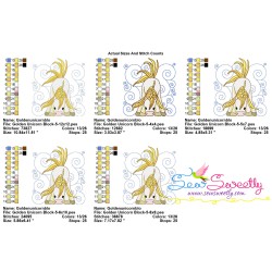 Golden Unicorn Block-5 Embroidery Design Pattern-2