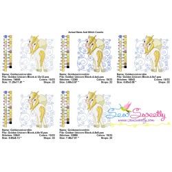 Golden Unicorn Block-4 Embroidery Design Pattern-2
