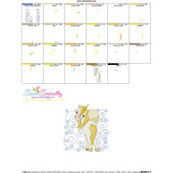 Golden Unicorn Block-4 Embroidery Design Pattern-3