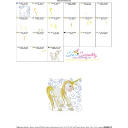 Golden Unicorn Block-3 Embroidery Design Pattern-3